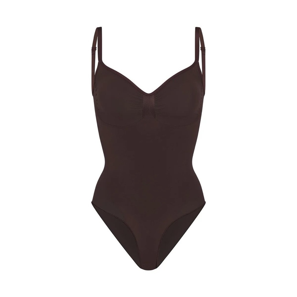 SKIMS Seamless Sculpt Brief Bodysuit in Espresso